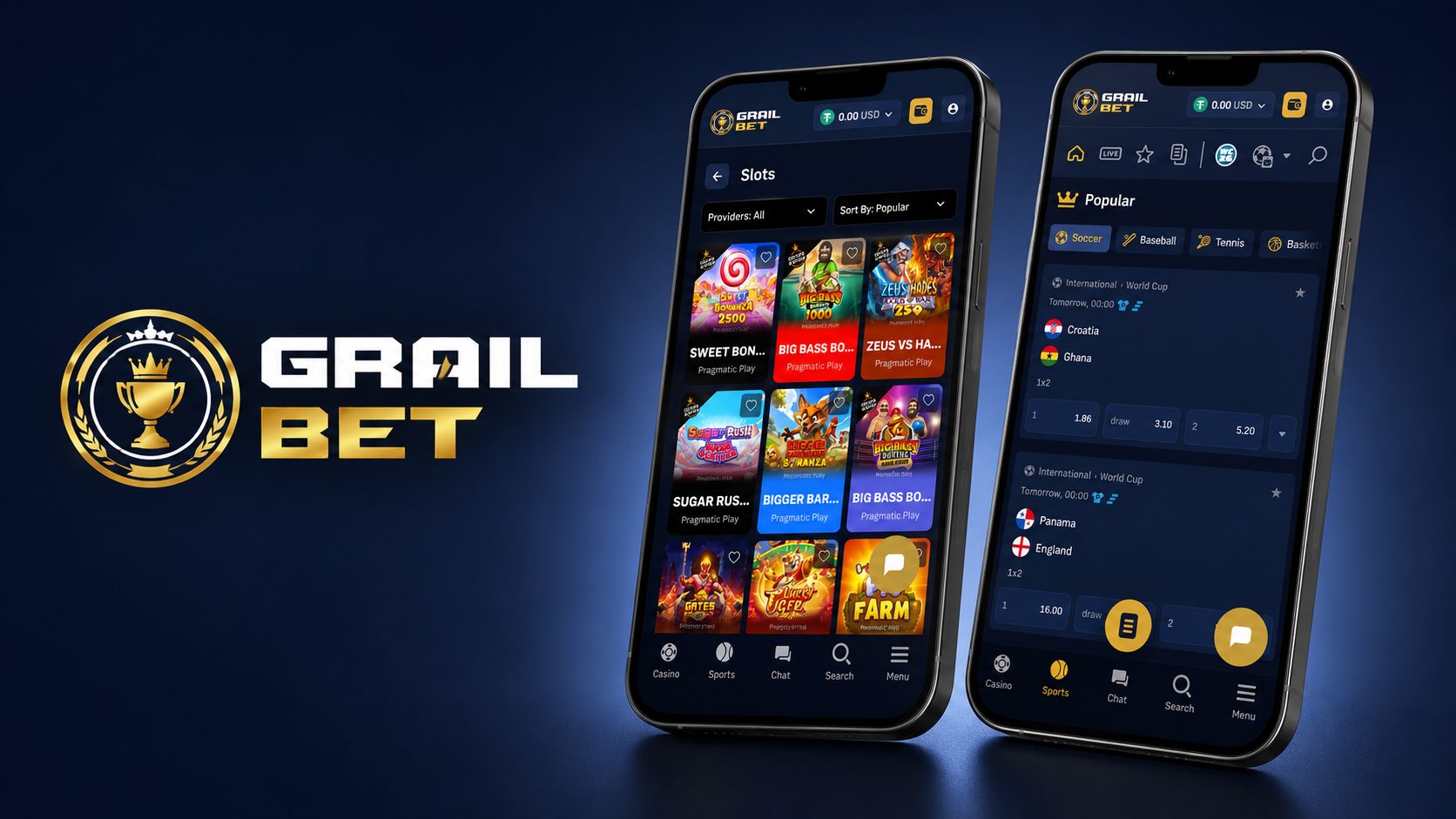 GrailBet Casino App Screenshot